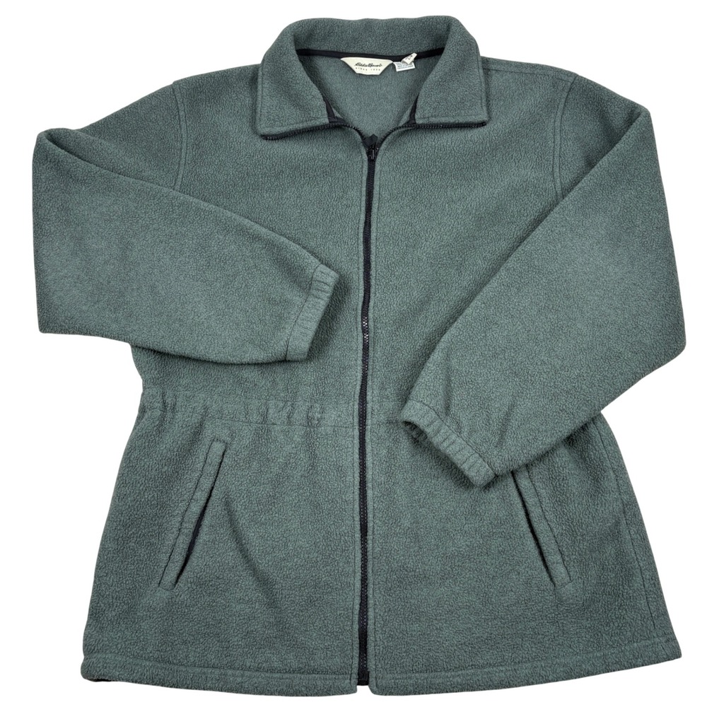 Eddie Bauer Fleece Jacket Womens Large Tall Green VTG Polartec Outdoor Vintage